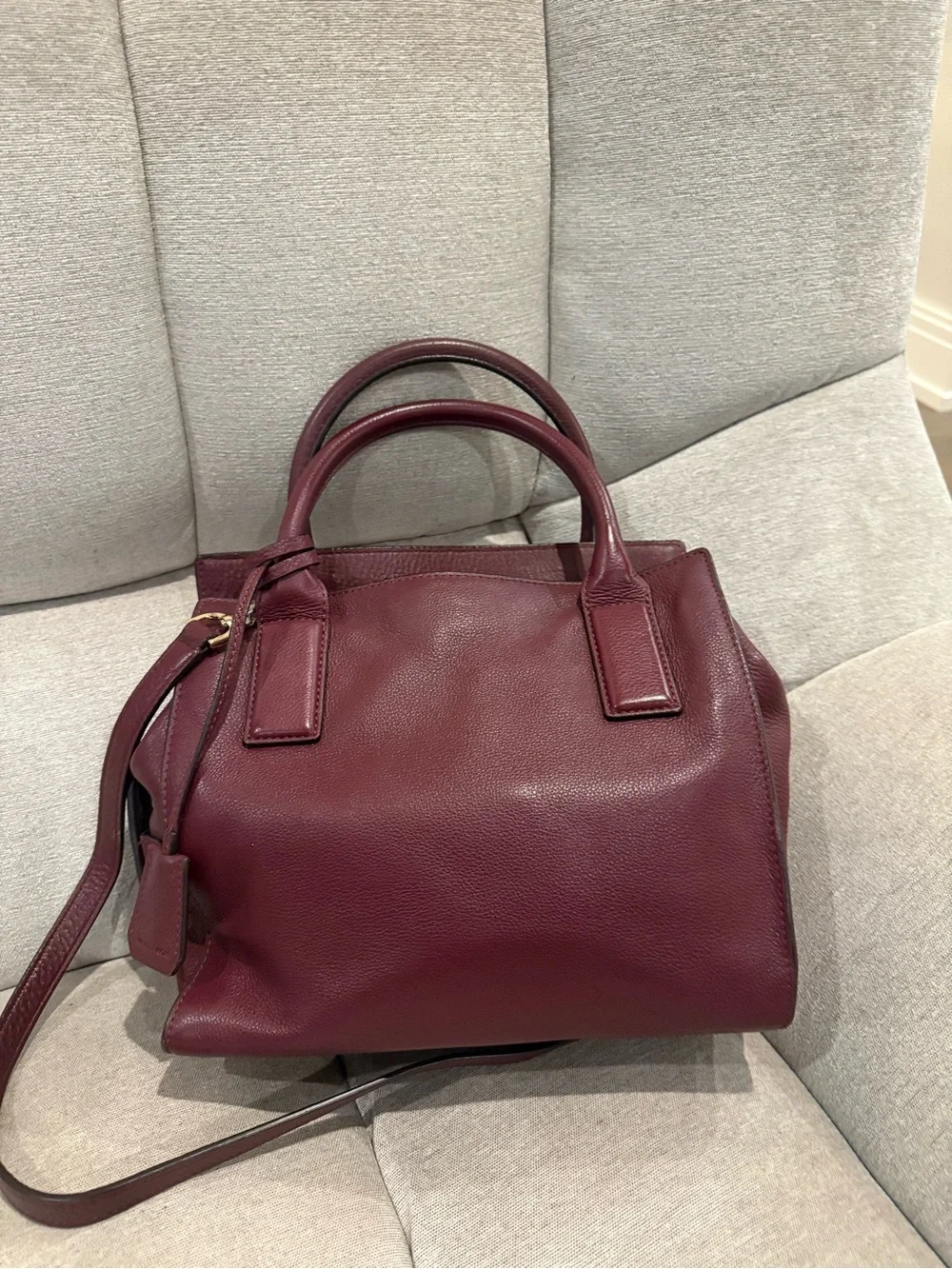 Michael Kors Wine Leather Satchel with Gold Hardware. Beautiful color for Fall.